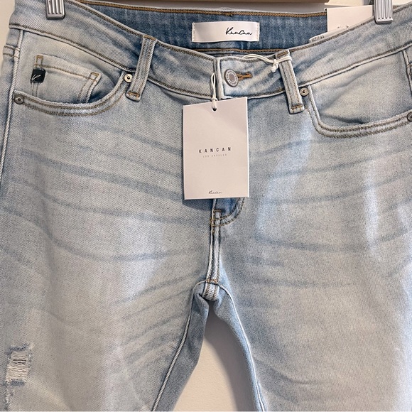 KANCAN Ankle Skinny Distressed Frayed Hem Denim Jeans - Picture 7 of 13